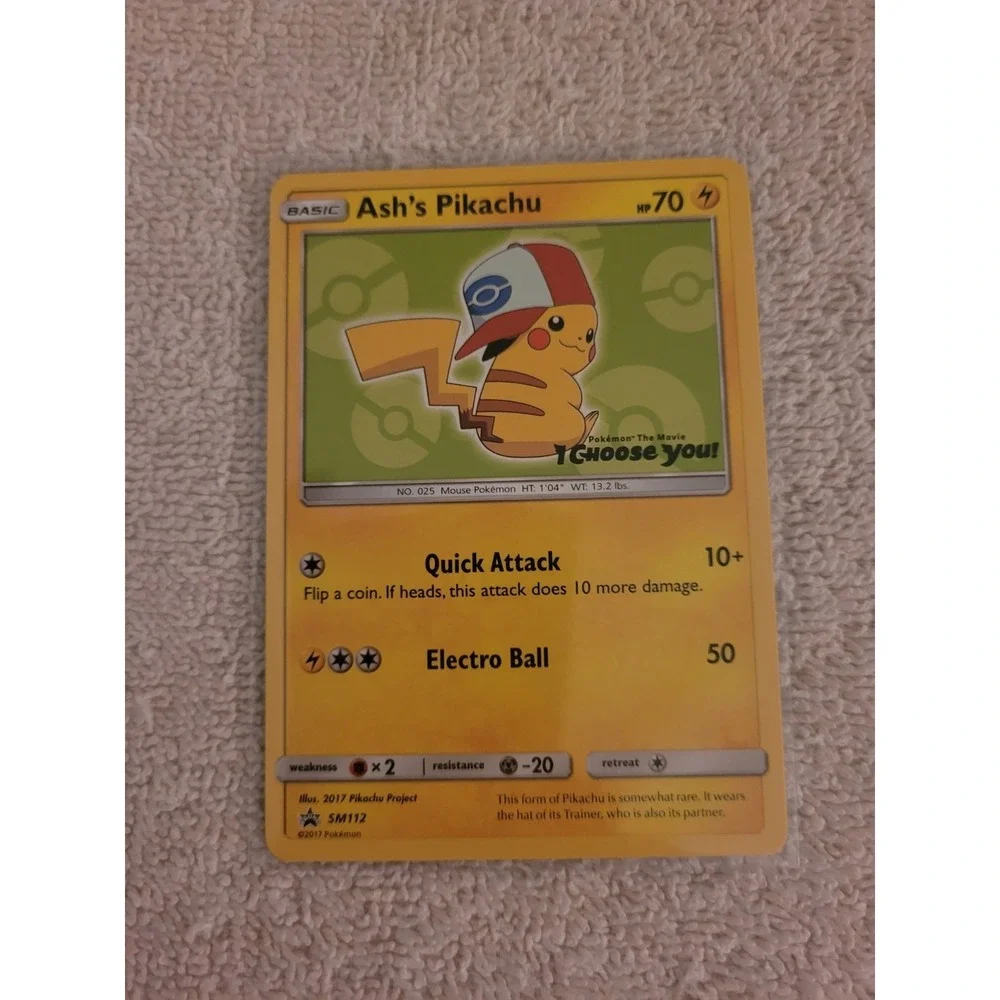 Ash's Pikachu SM112 Black Star Promo